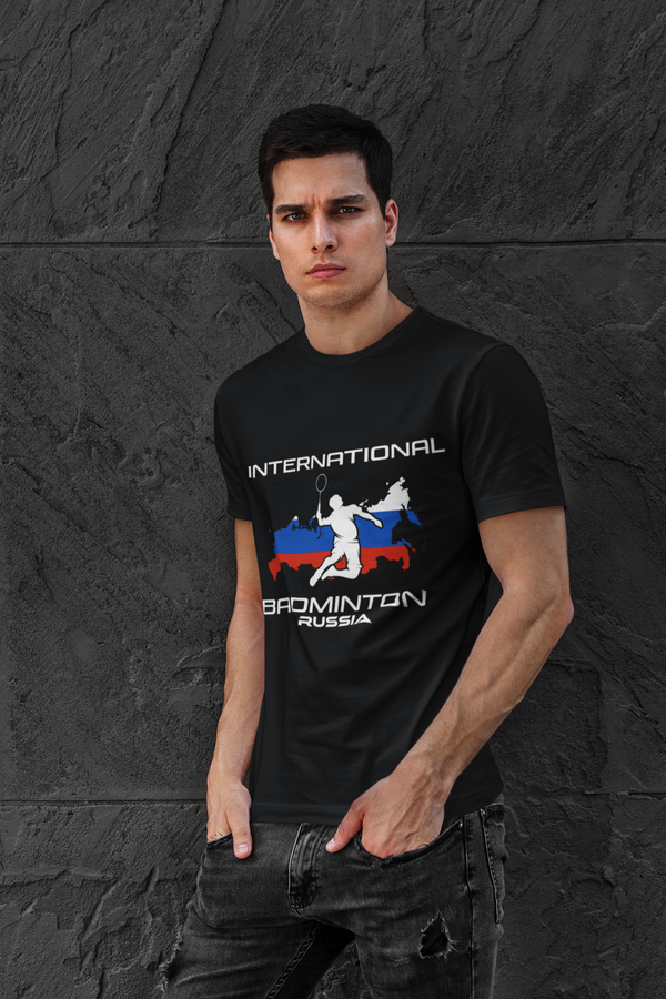 Sports Unisex Russia Badminton T- Shirt